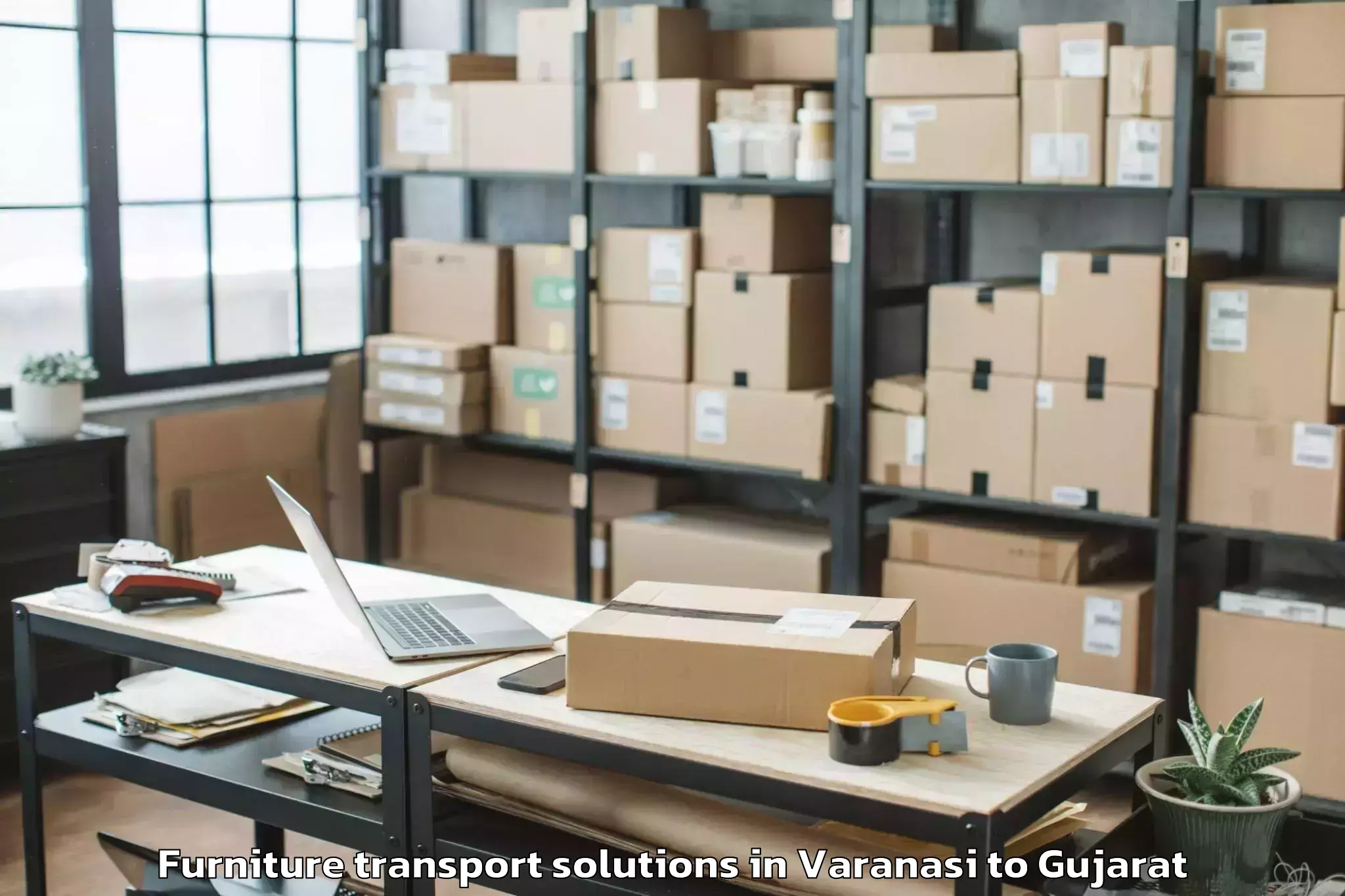 Reliable Varanasi to Gussar Furniture Transport Solutions